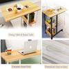 BLOHDI Portable Medical Overbed Table, Height Adjustable Overbed Table On Wheels 2 Tier Book Shelves Mobile Laptop Computer Stand Desk Rolling Coffee Side Table (Color : A) view 4