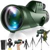 80x100 Monocular Telescope, Monoculars for Adults High Powered, Monocular Telescope for Smartphone, Monoculars for Adults Hunting Wildlife Bird Watching Travel Hiking Camping Green view 1