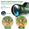80x100 Monocular Telescope, Monoculars for Adults High Powered, Monocular Telescope for Smartphone, Monoculars for Adults Hunting Wildlife Bird Watching Travel Hiking Camping Green view 2