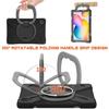 360 Rotation Case for Samsung Galaxy Tab S6 Lite 10.4" Sturdy Cover Rotate Ring Stand Shoulder Carrying Strap Hand Strap Rugged Children Adults Outdoor Case (Black+Gray) view 3
