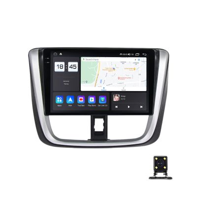 ZEARLY Double Din Car Stereo with Bluetooth 5.1, 9 Inch Car Multimedia Receiver for Toyota Vios 2016-2018 Car Audio MP5 Player Support Carplay/Auto/USB/GPS Navigation/FM Car Radio,M6 pro,8G+128G