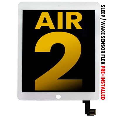 Best Shopper - Replacement LCD Assembly with Digitizer Compatible for iPad Air 2 (Sleep/Wake Sensor Flex Pre-Installed) (Premium) (White)