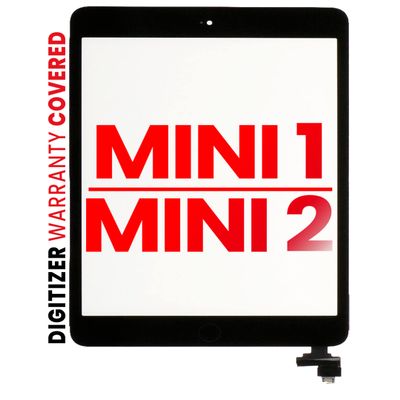 Best Shopper - Replacement Digitizer with IC Chip & Home Button Pre-Installed Compatible for iPad Mini 1 / iPad Mini 2 (Aftermarket Pro: XO7) (Black)