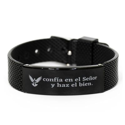 Pulseras religiosas - Un Plan para ti: Un brazalete para recordarte que Dios tiene un Plan para tu vida.- pulsera con cierre deslizante - Pulsera de Malla