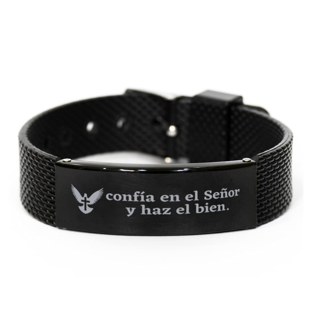 Pulseras religiosas - Un Plan para ti: Un brazalete para recordarte que Dios tiene un Plan para tu vida.- pulsera con cierre deslizante - Pulsera de Malla