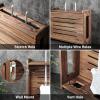 BEARUT Wooden Router Shelf Wall Mount WiFi Router Storage Box Modem Cable Router Cover Organized Power Strip Cable Management Hider Rack Need Assembly 14.9 * 9.8 * 5.4 in (L* H * W) view 4