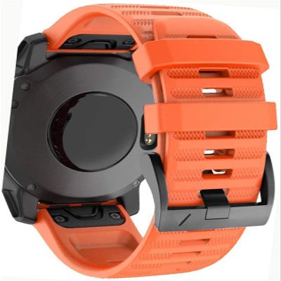 IENYU 26 22mm Quick Fit Watchband For Garmin Fenix 7 7X 6X 6Pro Watch Silicone Easy Fit Wrist Band Strap For Fenix 5X 5 3 3HR 935 945 (Color : Orange, Size : 26mm Fenix 6X Pro)