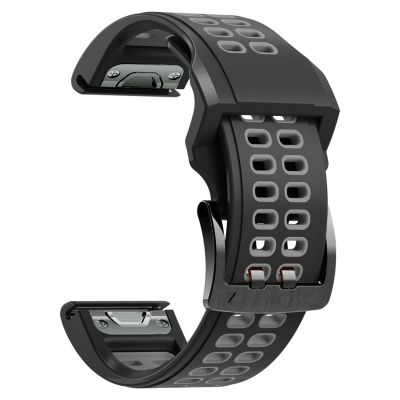 AEHON 22 26mm Watchband Strap For Garmin Fenix 7 Fenix 6 5 5Plus 935 945 Silicone Easyfit Wristbands For Fenix 7x 6x 5x Watchband (Color : Black Gray, Size : For Garmin Quatix 5)