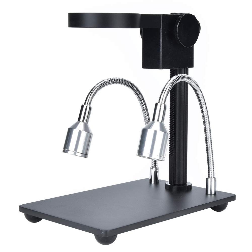 Heavy Aluminum Alloy Microscope Bracket,Aluminum Alloy Microscope Stand Bracket Support Fit for Digital Microscope with 50mm Diameter(110-240V US plug)