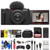 Sony ZV-1F Vlogging Camera (Black) (ZV1F/B) + Case + 64GB Card + NP-BX1 Battery + Photo Software + HDMI Cable + Charger + Flex Tripod + Memory Wallet + Cap Keeper + Cleaning Kit (Renewed) view 1