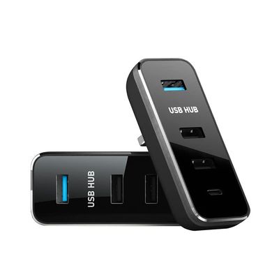 ZahoTse for Tesla modely/3 Glovebox Docking Station 4-in-1 USB Hub HUB Converter Head Multi-Port Glovebox Hub Flash Drive Docking Station (T6-Black)