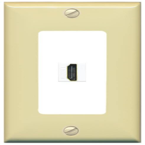 RiteAV HDMI Wall Plate 1 Port - 1 Gang [Ivory/White]