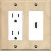 RiteAV HDMI Wall Plate 1 Port - Outlet [Wood/White] view 1