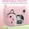 GIENEX Instant Camera for Kids Digital Camera for Girls Toddler Camera with Print Paper, 40MP Kids Video Camera Child Selfie Camera Toy Camera Kids Camcorder with 2.4 Inch Screen view 4