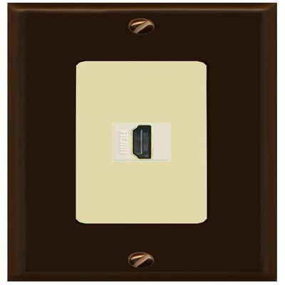 RiteAV HDMI Wall Plate 1 Port - 1 Gang [Brown/Ivory]