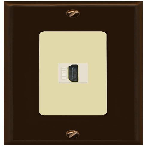 RiteAV HDMI Wall Plate 1 Port - 1 Gang [Brown/Ivory]
