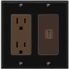 RiteAV HDMI Wall Plate 1 Port - Outlet [Black/Brown] view 1