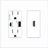 RiteAV HDMI Wall Plate 1 Port - USB A+C Charger [Screwless White] view 1