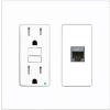 RiteAV 1 Port Cat7 Shielded Ethernet Wall Plate - GFCI [Screwless White] view 1