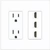 RiteAV 3 Port HDMI Wall Plate - Outlet [Screwless White] view 1