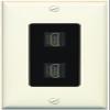 RiteAV HDMI Wall Plate 2 Port - 1 Gang [Light-Almond/Black] view 1
