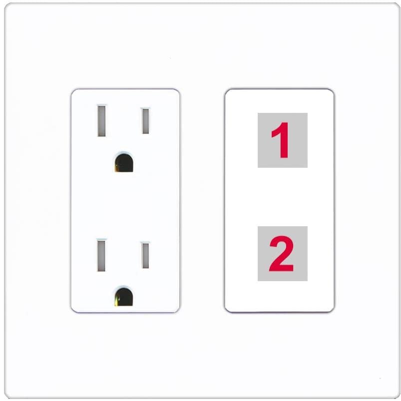 RiteAV Custom Wall Plate 2 Port, Tamper-Resistant, Screwless White, Choose HDMI Coax 3.5mm Banana Cat5/6 Phone RCA Speaker Toslink USB