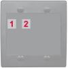 RiteAV Custom Wall Plate 2 Port, Flat 2 Gang, Gray/Gray, Choose HDMI Coax 3.5mm Banana Cat5/6 Phone RCA Speaker Toslink USB view 1