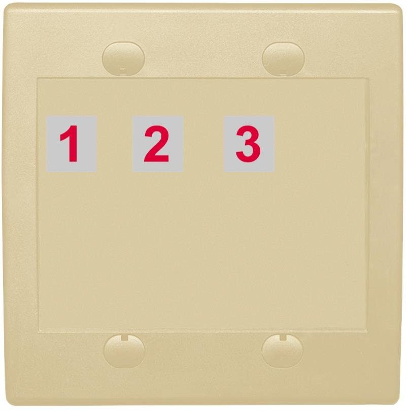 RiteAV Custom Wall Plate 3 Port, Flat 2 Gang, Ivory/Ivory, Choose HDMI Coax 3.5mm Banana Cat5/6 Phone RCA Speaker Toslink USB