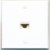 RiteAV 1 Port Cat6 Ethernet Wall Plate Female-Female - Flat [White/White] view 1
