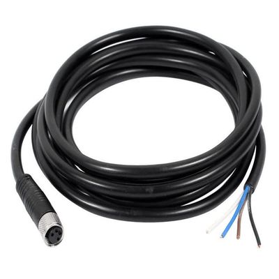 10-Pack M8 Waterproof Straight Molding Cable - Female A-Coding 4-Pin Connector with 1 Meter 24AWG Wire