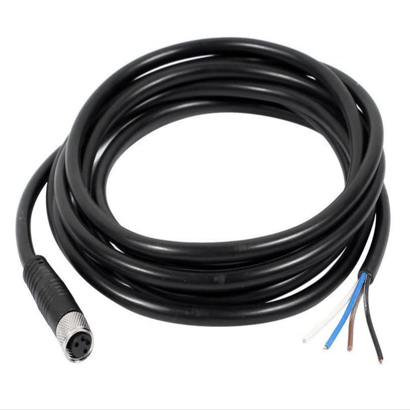 10-Pack M8 Waterproof Straight Molding Cable - Female A-Coding 4-Pin Connector with 1 Meter 24AWG Wire