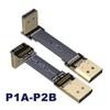 ADT-Link DisplayPort to DisplayPort Cable 90 Degree Up/Down Angled Connector Adapter Cord FPC FPV Flat DP Cable (50cm, P1A-P2B(Male-Male)) view 2