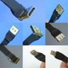 ADT-Link DisplayPort 1.2 mini-DP to DP Ribbon Extension Cable Male/Female Flat EMI Shielding FPC Cable DP 90 Degree Angle Connector with mounting Bracket (50cm, M1A-P1B(Male-Male)) view 2