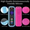 2Pack Universal Remote Cover for Roku TV | Silicone Protective Controller Sleeve for Roku Express 4K+ 2021 | Roku Streaming Stick+ | Roku TCL Hisense Case with Lanyards Glow Blue&Rose Red (Not Glow) view 3
