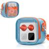 Sun3drucker Transparent Carrying Case for YOTO Mini - Audio Music Players, Portable Storage Small Bag Compatible with Yoto Mini and Cards, Organizer with Hand Strap and Adjustable Shoulder Strap Blue view 1