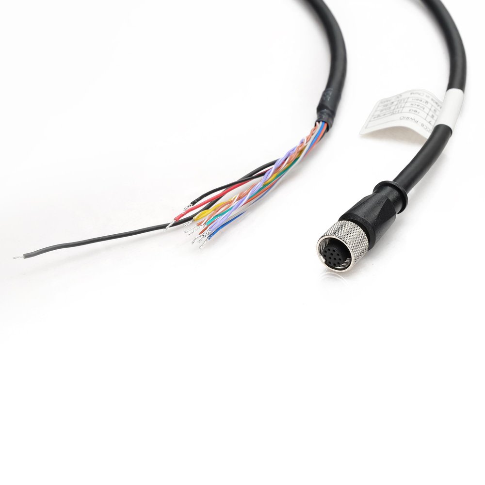 ZBLZGP M12 A-Coded 12 Pin Male to Female Aviation Sensor Shielded Signal Cable for Cognex Camera Industrial Ethernet I/O Extension RS-232 Cable (Straight 12Pin Female, 15M/49.4FT)