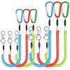 6 Pack Fishing Lanyard Steel Wire Coiled Lanyard Tool Lanyards for Hand Tools Kayak Retractable Tool Leash Fishing Rod Safety Lanyards Gear with Alloy Clips for Pliers Boating(Red, Green, Blue) view 1