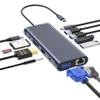 USB C Docking Station Hub (12 -in-1) with 4K 60HZ HDMI, Ethernet, VGA,Audio, USB3.0 TF/SD Dongle Docking Station Compatible for MacBook iPad Pro Dell Hp Lenovo view 1