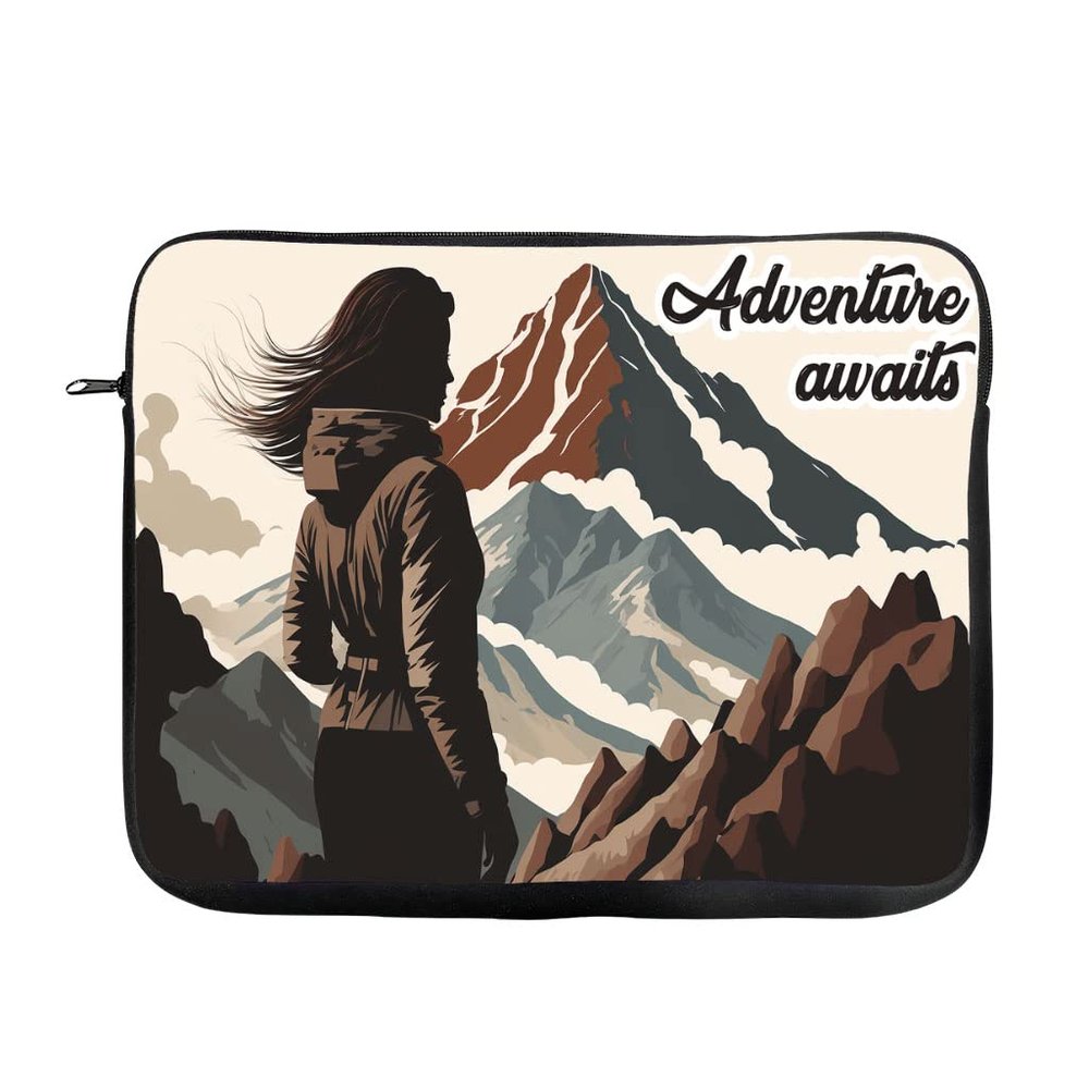Adventure Awaits 2-Sided Print Mac Book Pro 16" Sleeve - Mountain Laptop Sleeve - Cool Mac Book Sleeve