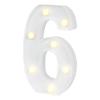 Restaurantware Illumify 7.1 x 1.2 x 8.7 Inch Light Up Number 1 Durable Marquee LED Light - Number 6 Touchproof White Plastic Party Light Keyhole Slot For Parties Weddings Or Special Events view 2