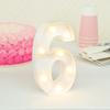 Restaurantware Illumify 7.1 x 1.2 x 8.7 Inch Light Up Number 1 Durable Marquee LED Light - Number 6 Touchproof White Plastic Party Light Keyhole Slot For Parties Weddings Or Special Events view 4