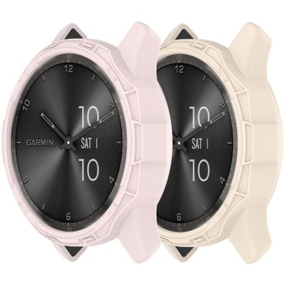 Protector Case Compatible with Garmin Vivomove Trend Watch, Soft TPU Shock-Proof Anti-Scratch Bumper Protective Shell for Garmin Vivomove Trend Case Cover Smartwatch Accessories(Pink&Starlight)