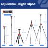 Fotopro 62" Carbon Fiber Travel Tripod, Lightweight Compact Camera Tripod with Ball Head, Detachable Monopod with Arca-Swiss Release Plate and Bag, Load up to 8KG/17.63lbs, Weighs only 2lb. Orange view 3