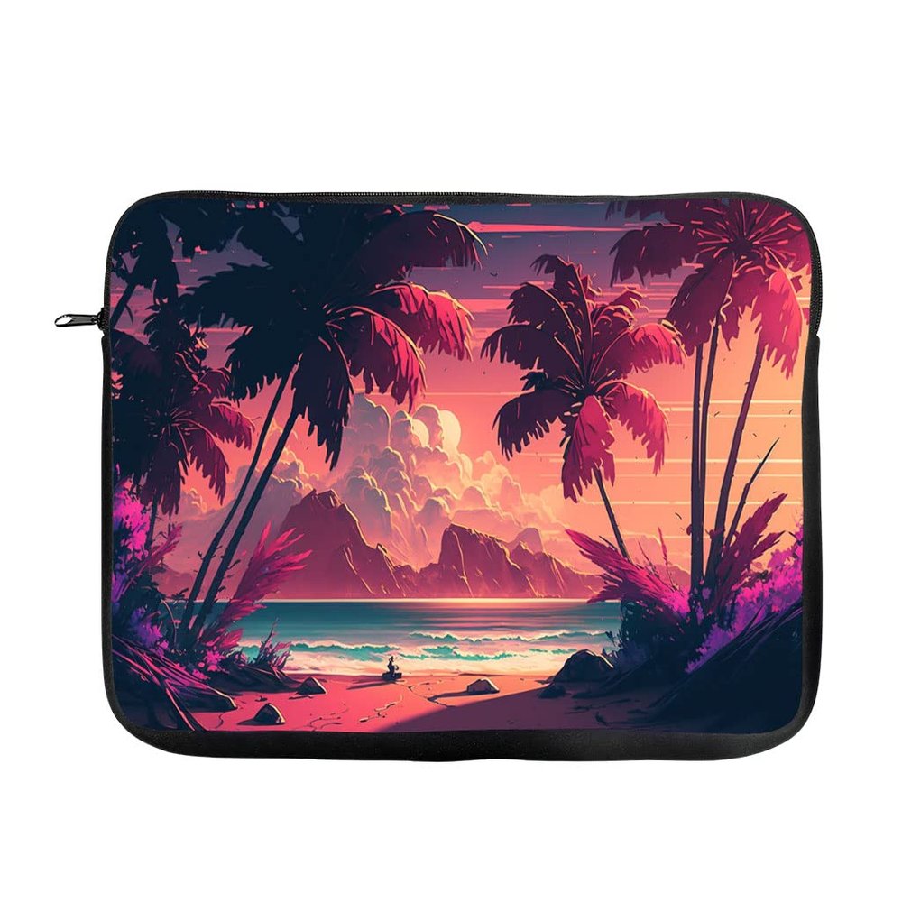 Beautiful Landscape 2-Sided Print Mac Book Pro 16" Sleeve - Palms Laptop Sleeve - Print Mac Book Sleeve
