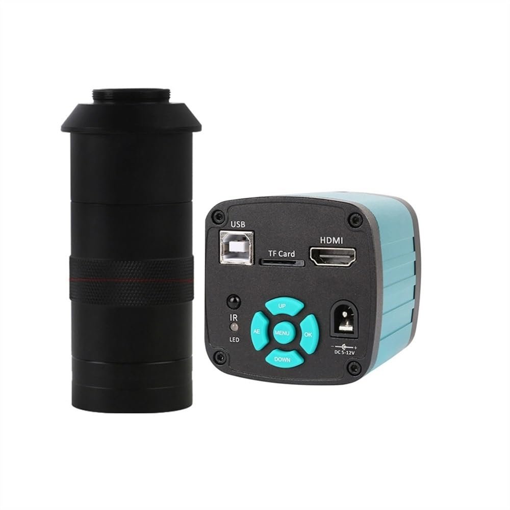 1-130X Zoom C Mount Lens 48MP 4K 1080P HDMI USB Industrial Video Microscope Camera Remote Control for Digital Image Acquisition (Color : Camera with Lens)