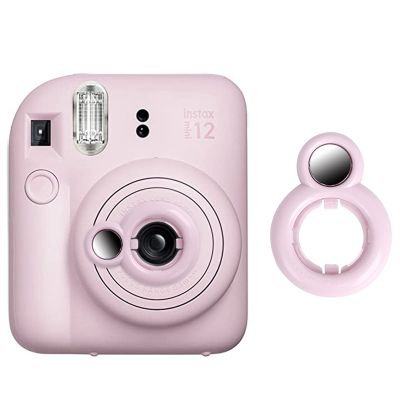 Rieibi Selfie Mirror for Instax Mini 12, Self-Portrait Mirror for Fujifilm Instant Camera, Fuji Mini 12 Selfie Lens Accessories - Pink
