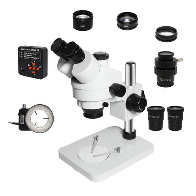 3.5X-90X Trinocular Stereo Zoom Microscope Simul-Focal Industrial Digital Microscope Set for PCB Soldering Repair (Color : 38MP add CTV 0.5X)
