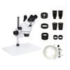 for Industrial Lab Simul-Focal 3.5X-180X Stereo Microscope Trinocular Microscope + 0.5X 2.0X Auxiliary Objective Lens for PCB Repair (Color : 3.5X-180X) view 1