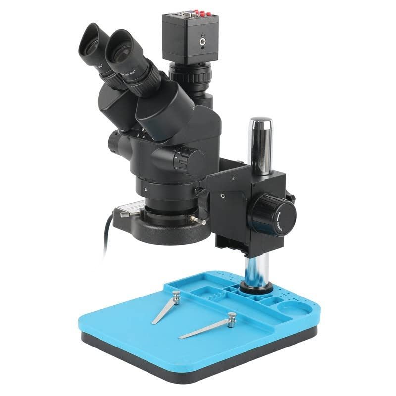 Industrial Lab Simul Focal Adjustable Stereo Microscope Trinocular Microscope Set with I_MX307 1080P VGA HDMI Video Camera (Color : 7-45x)