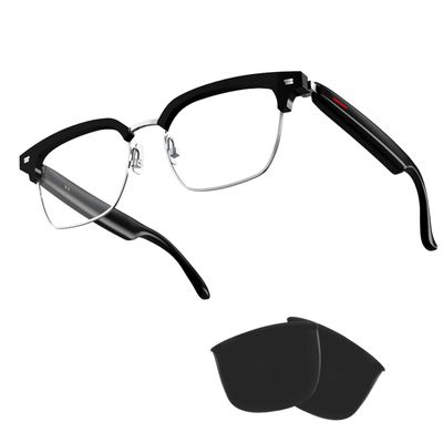 IVY TWS Smart Bluetooth Audio Glasses - Blue Light Blocking & Sunglasses Lens kits for Office Outdoor Sports Drive - Smart Glasses for Men & Women - Transparent Frame
